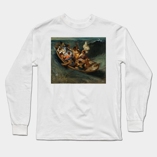 Christ on the Sea of Galilee by Eugene Delacroix Long Sleeve T-Shirt by Classic Art Stall